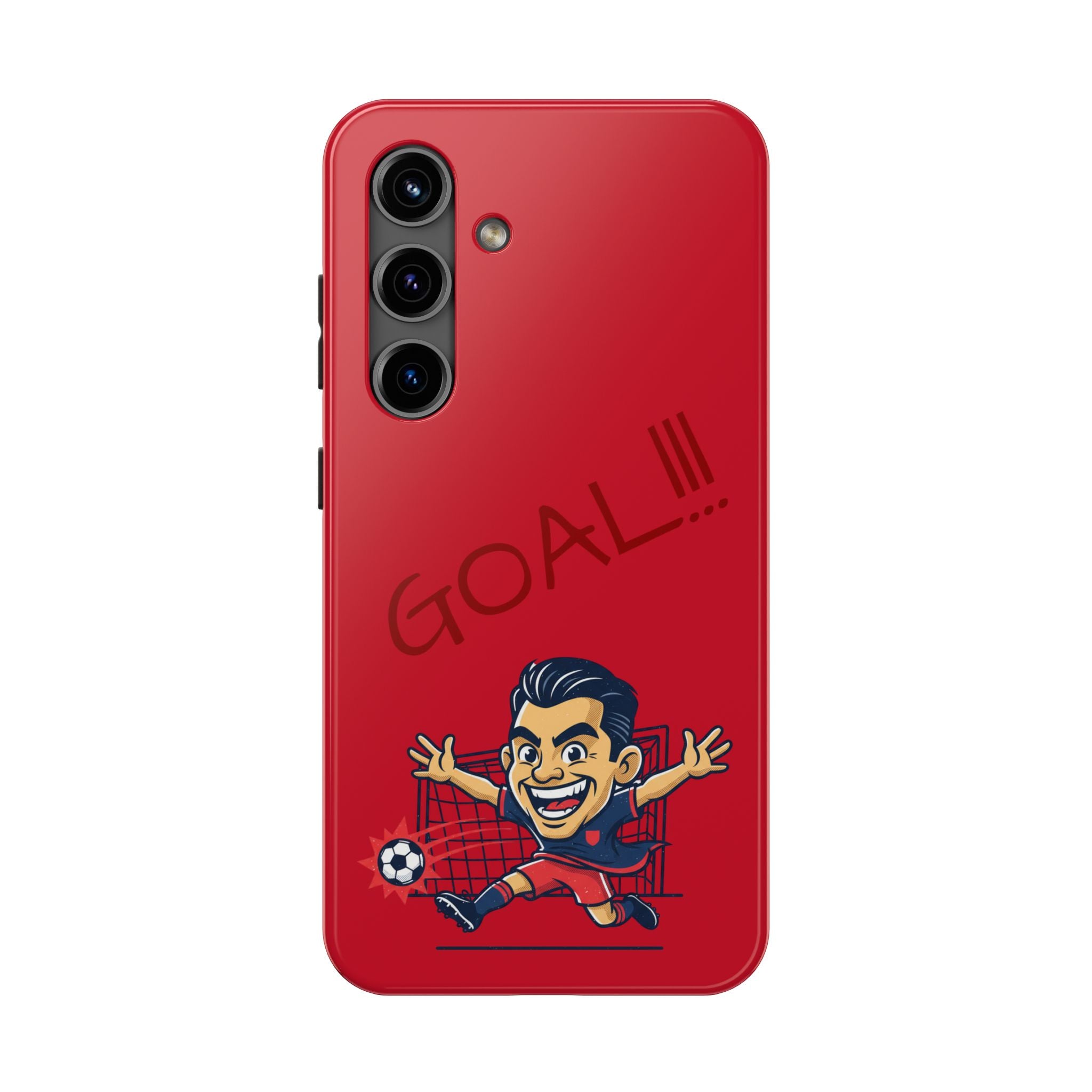 Phone Case — 'GOAL!!!' Cartoon Soccer Player Tough Protective Case