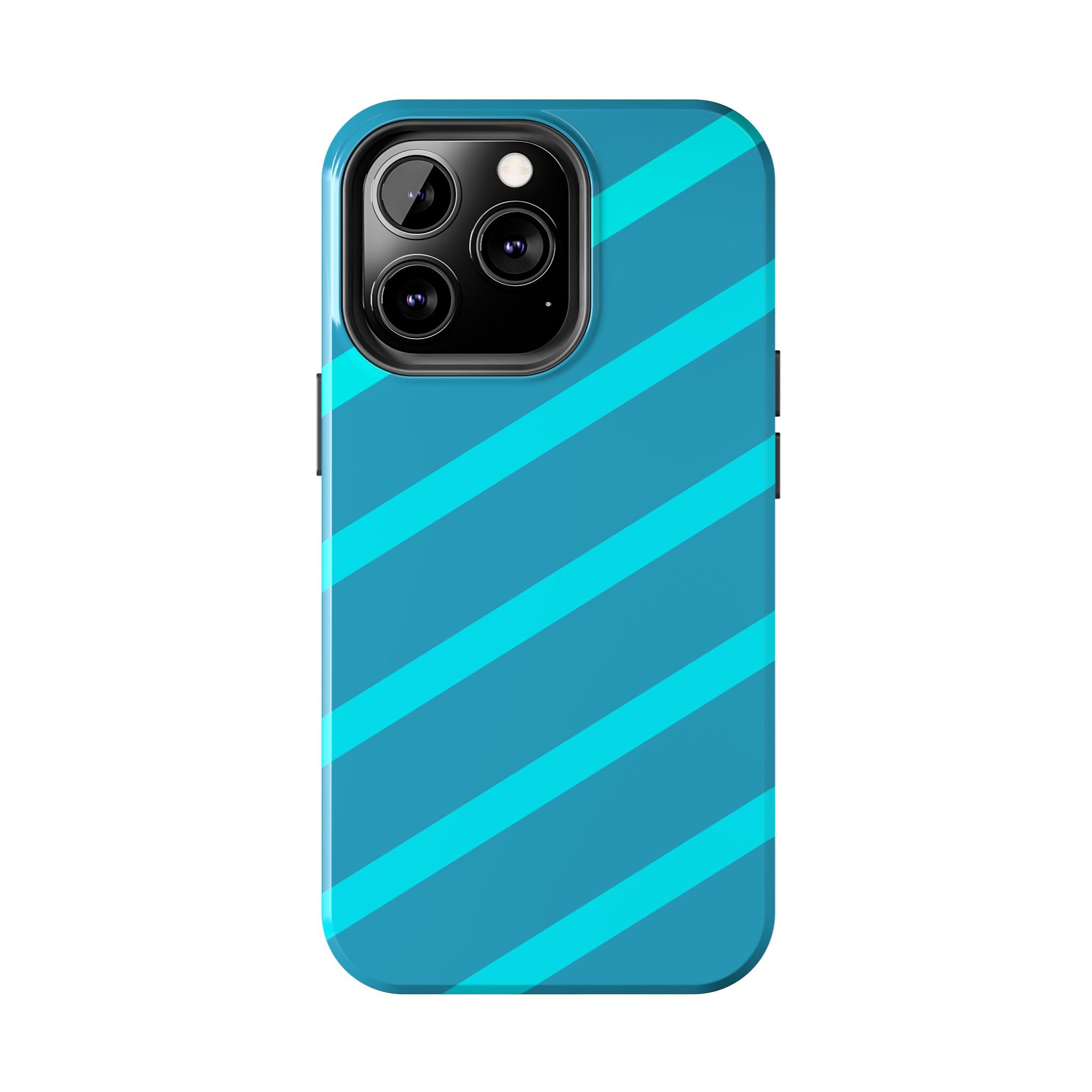 Tough Phone Case — Blue Diagonal Stripe Shockproof Cover