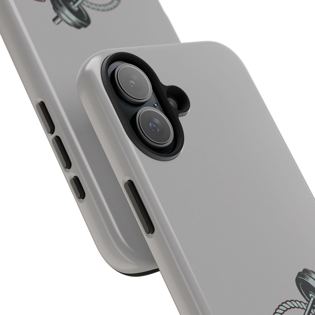 Fitness Gear Tough Phone Case — Dumbbells, Kettlebells & Jump Rope Design