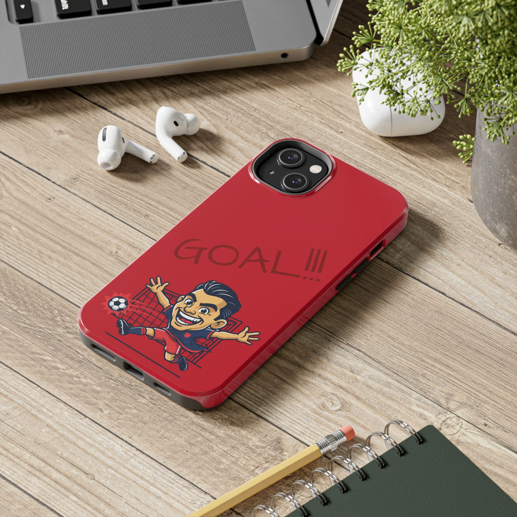 Phone Case — 'GOAL!!!' Cartoon Soccer Player Tough Protective Case