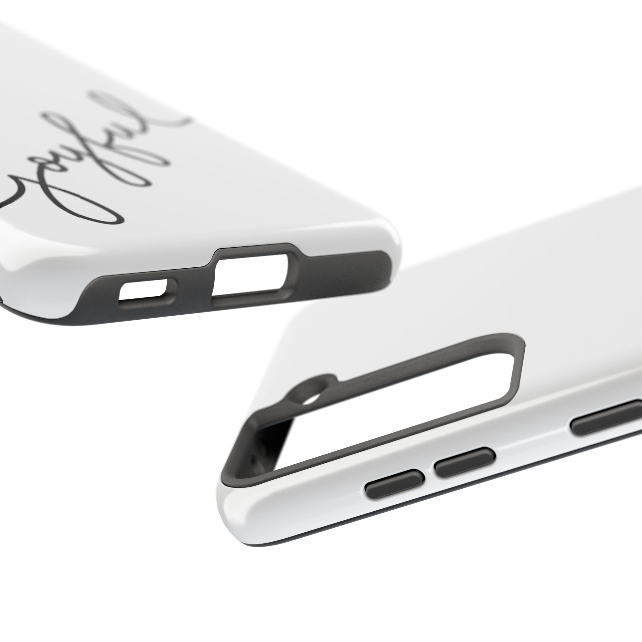 Joyful Tough Phone Case — Minimal Script Protective Phone Cover
