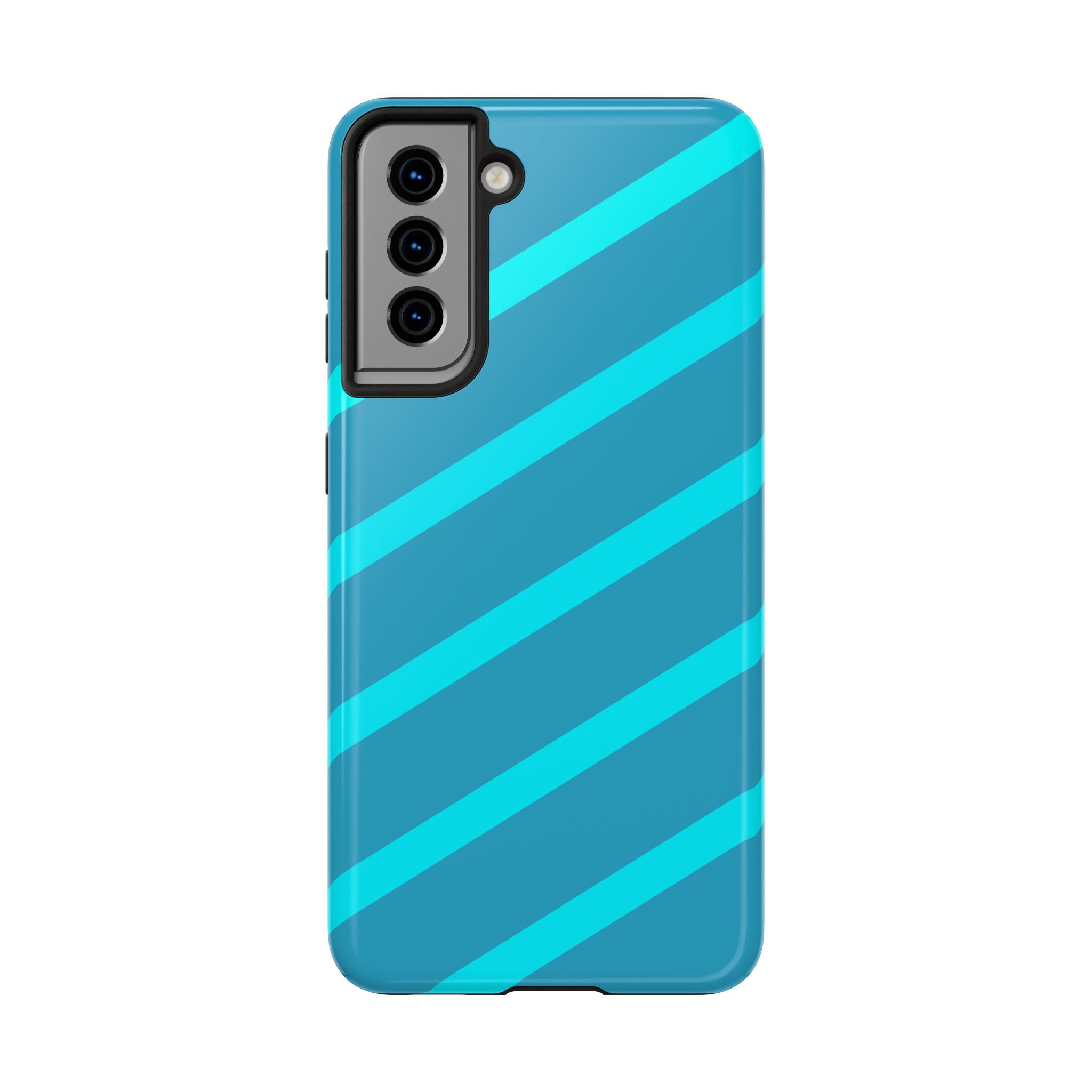 Tough Phone Case — Blue Diagonal Stripe Shockproof Cover