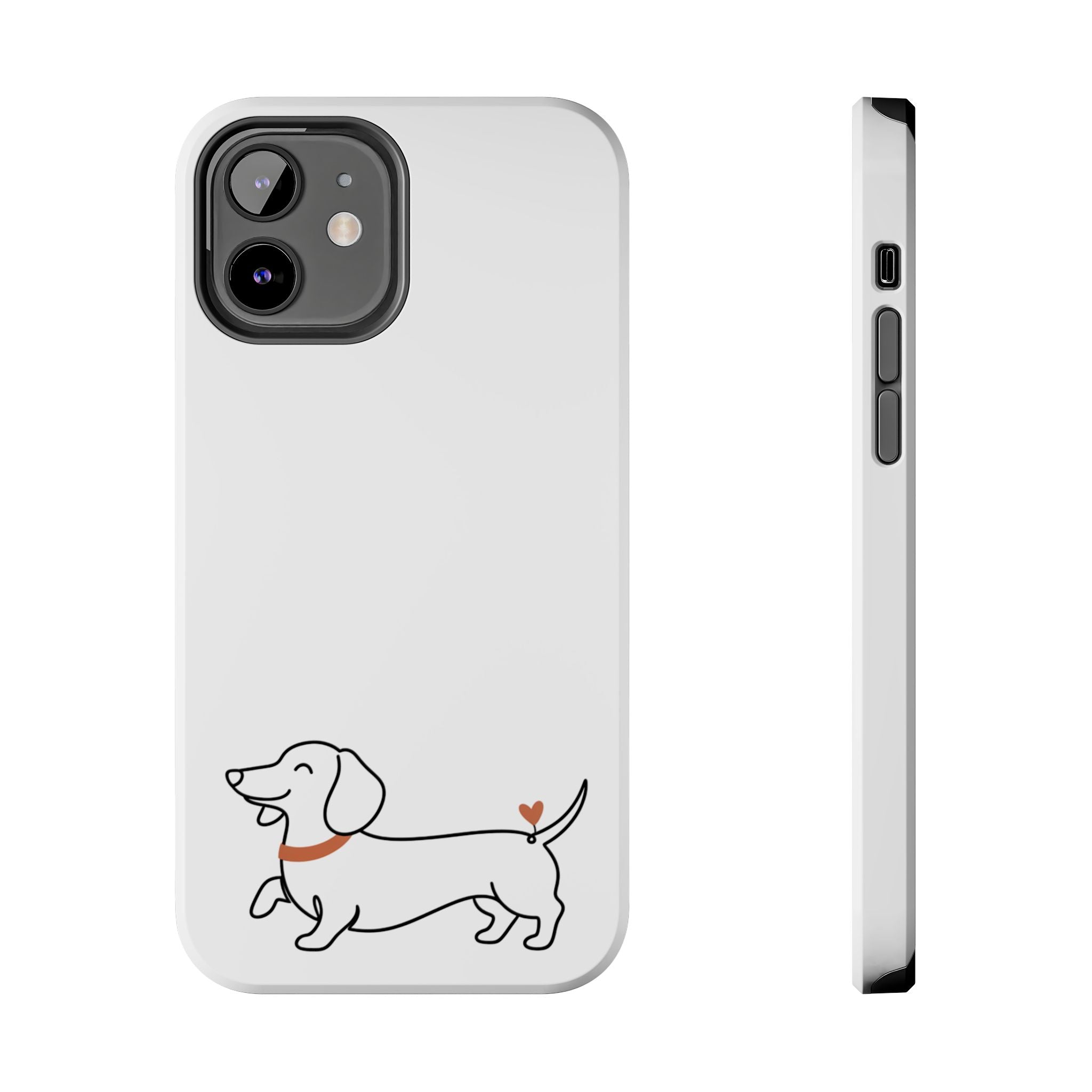 Dachshund Heart Tough Phone Case – Cute Wiener Dog Protective Phone Cover