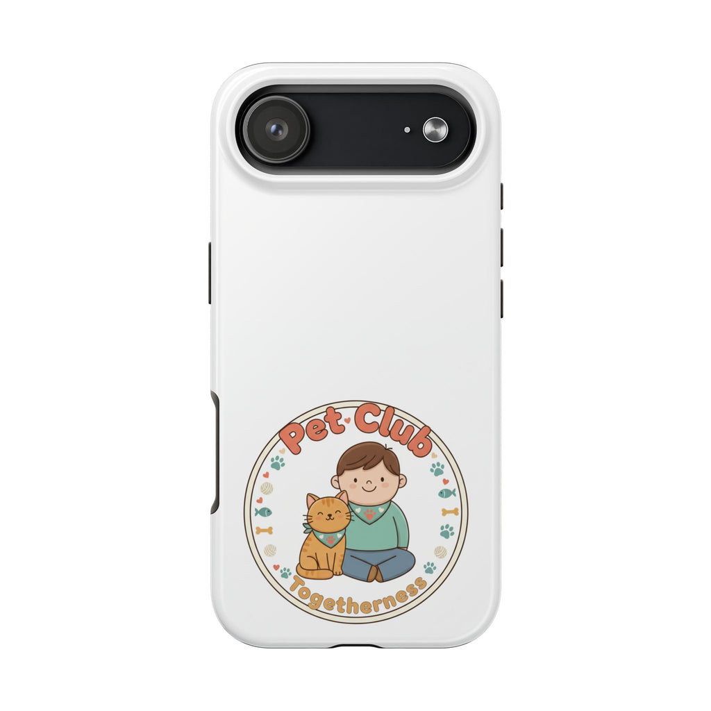 Pet Club Tough Phone Case — Cute Boy & Cat Illustration, "Togetherness" Design