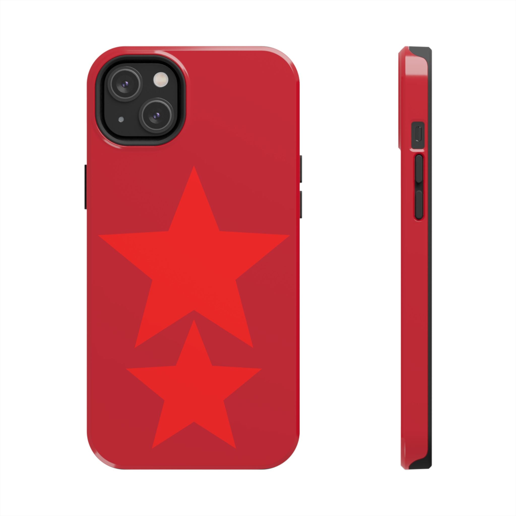 Red Star Tough Phone Case — Dual-Star Protective iPhone Cover