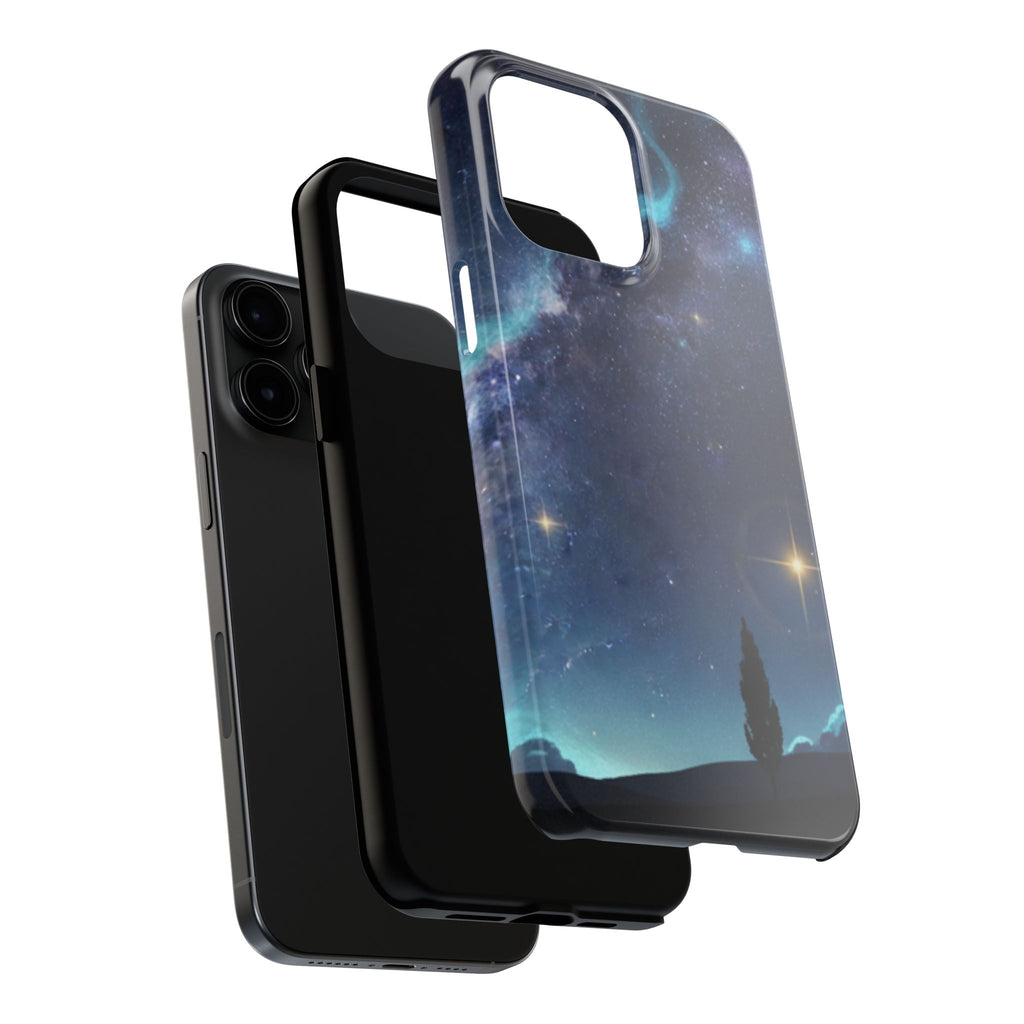 Galaxy Night Sky Tough Phone Case — Starry Landscape Protective Phone Cover