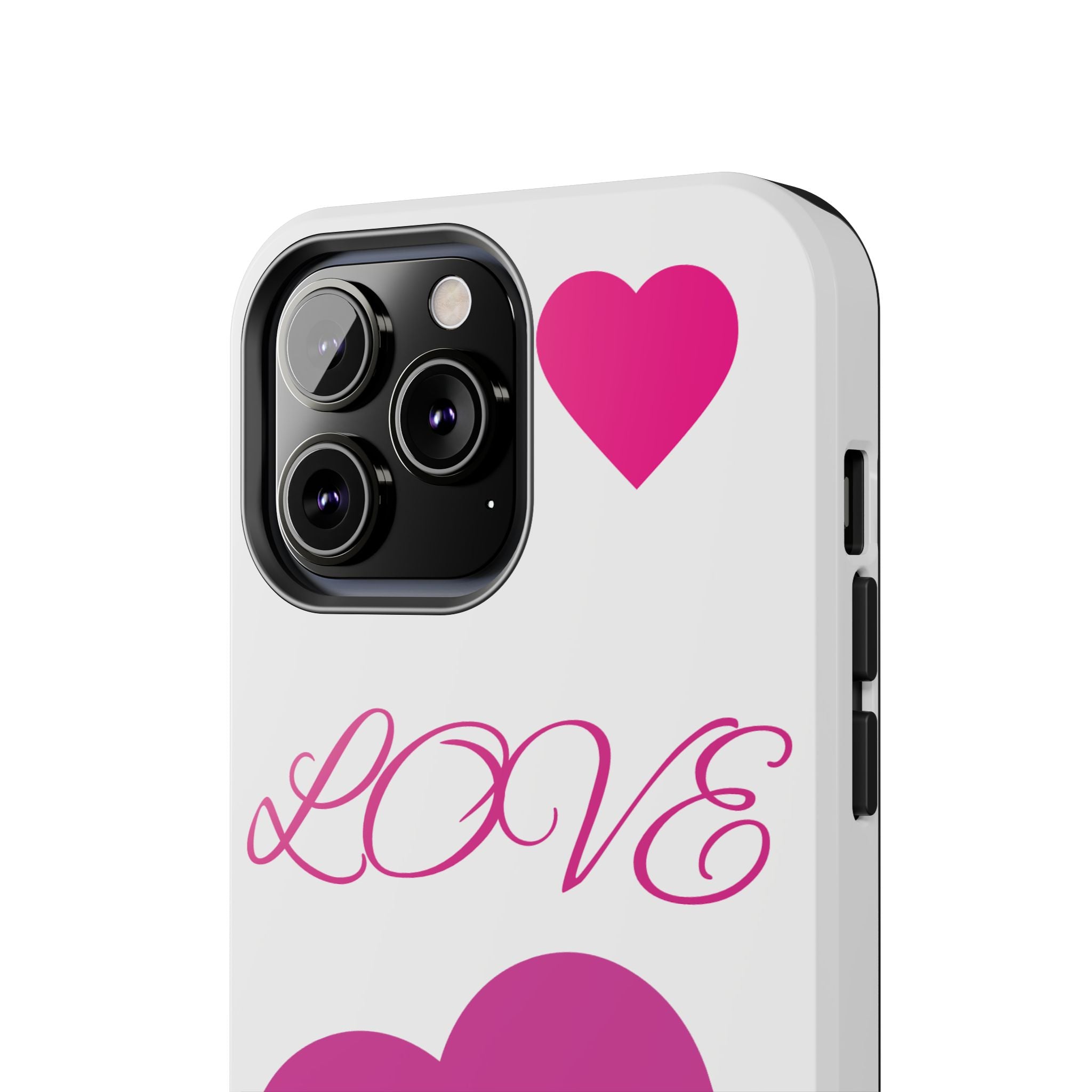 Love Heart Tough Phone Case — Pink Hearts Protective Phone Cover