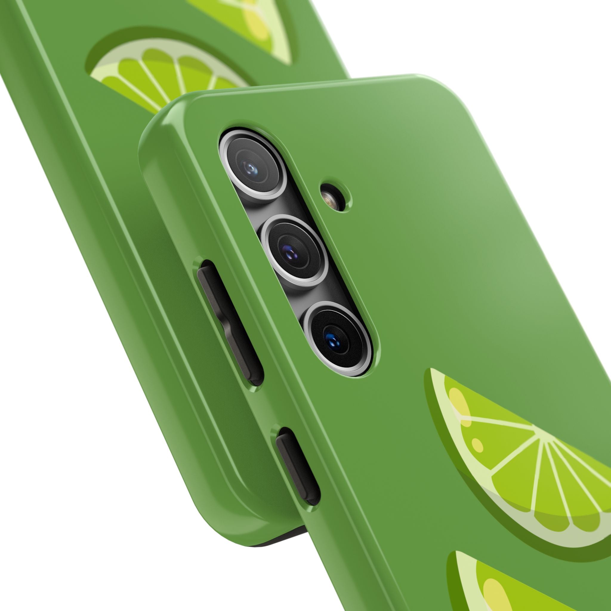 Lime Slice Tough Phone Case — Bright Green Citrus Protective Cover