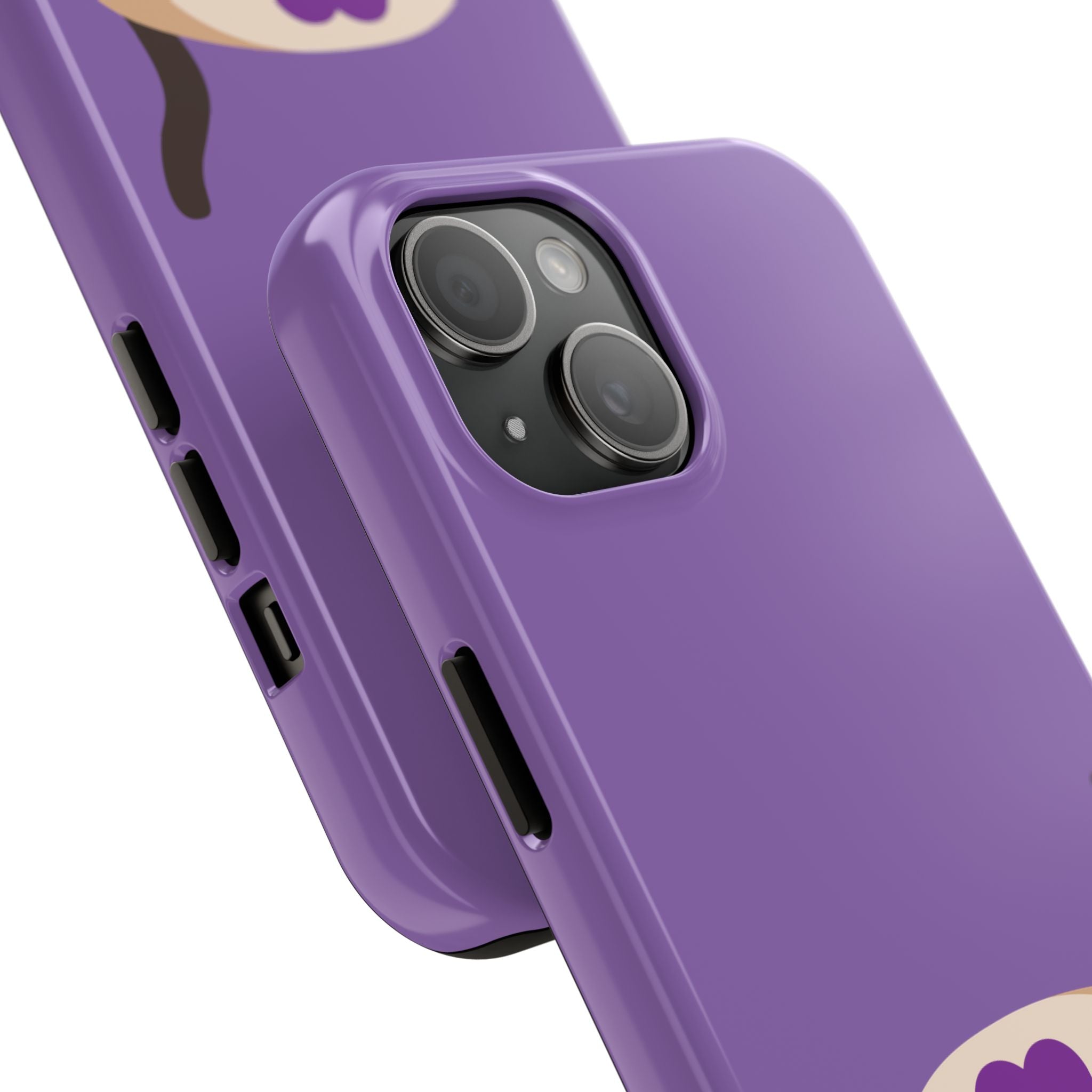 Purple Cute Cat-in-Bread Tough Phone Case — Cute Cat Heart Design