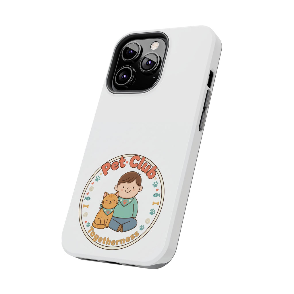 Pet Club Tough Phone Case — Cute Boy & Cat Illustration, "Togetherness" Design