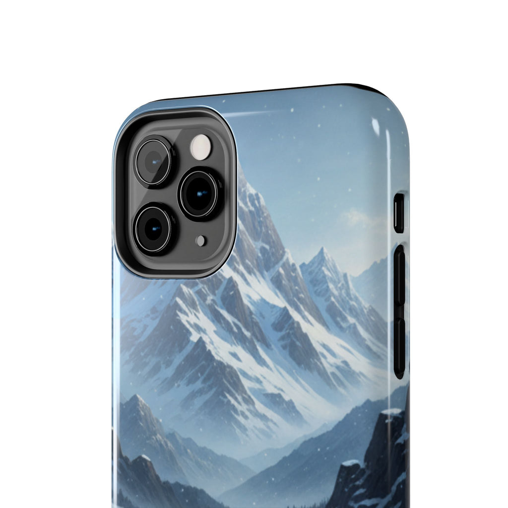 Tough Phone Case — Snowy Mountain Cabin Landscape Protective Phone Cover