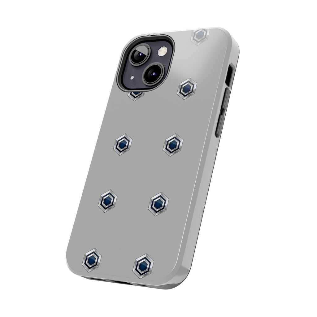 Tough Phone Case — Minimal Hex Rivet Armor (Gray)