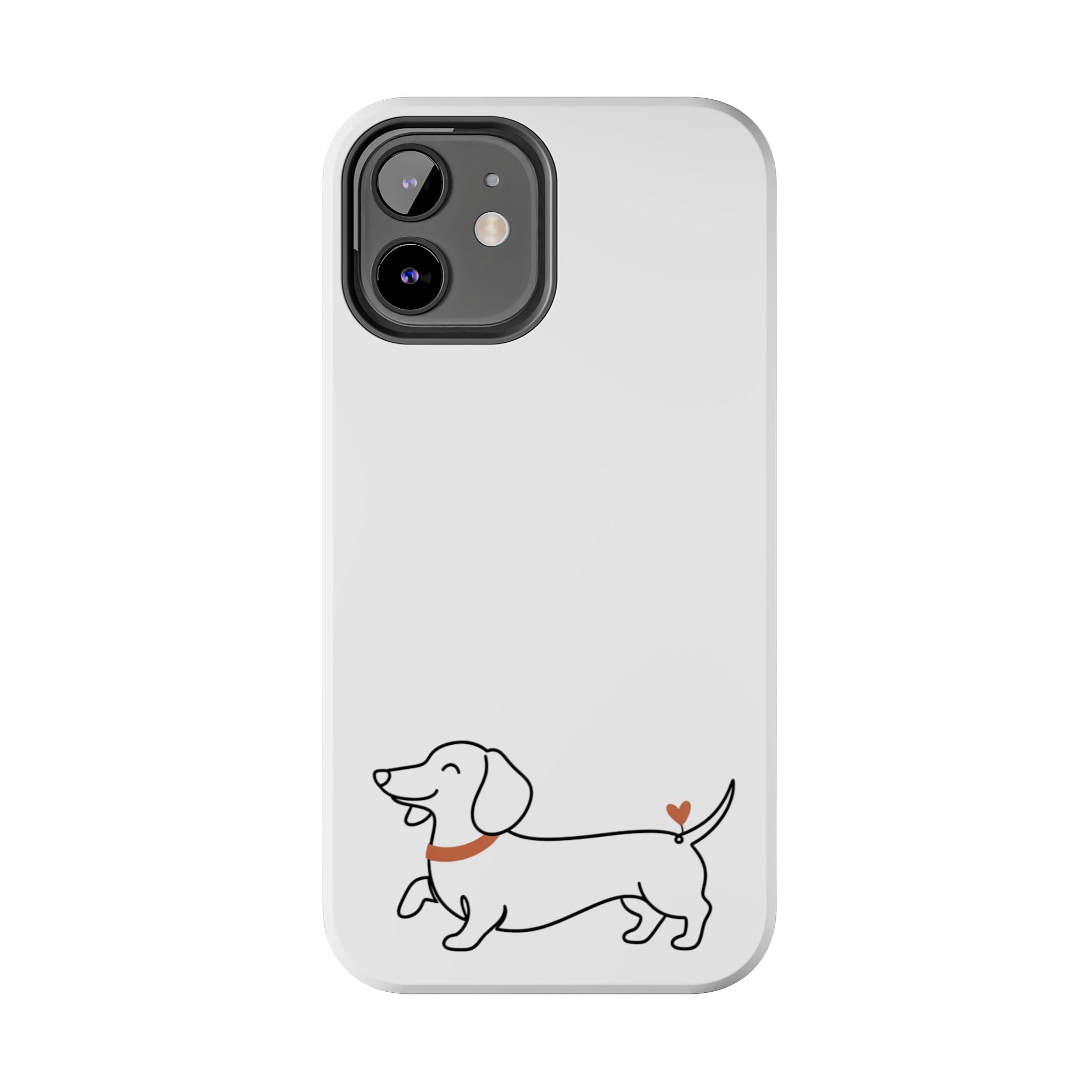Dachshund Heart Tough Phone Case – Cute Wiener Dog Protective Phone Cover
