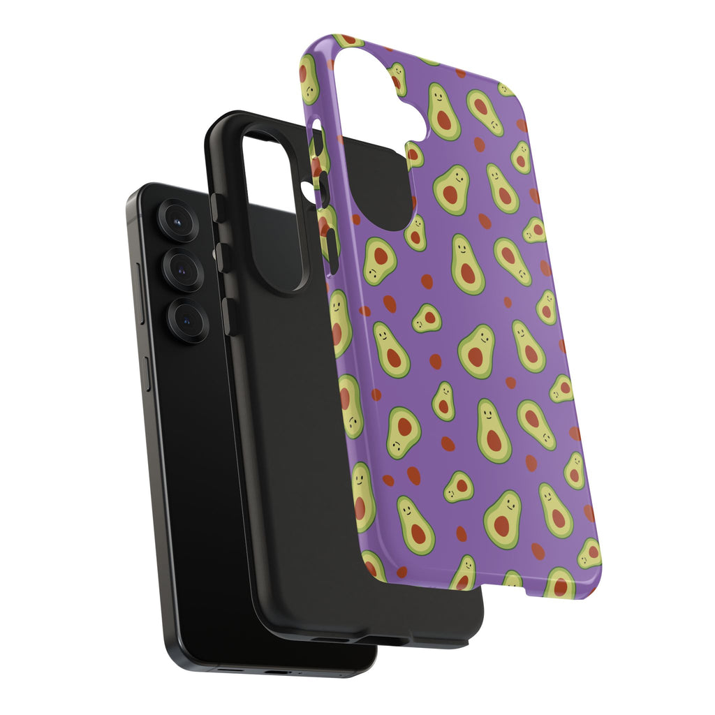 Avocado Pattern Tough Phone Case — Cute Purple Avocado Phone Cover
