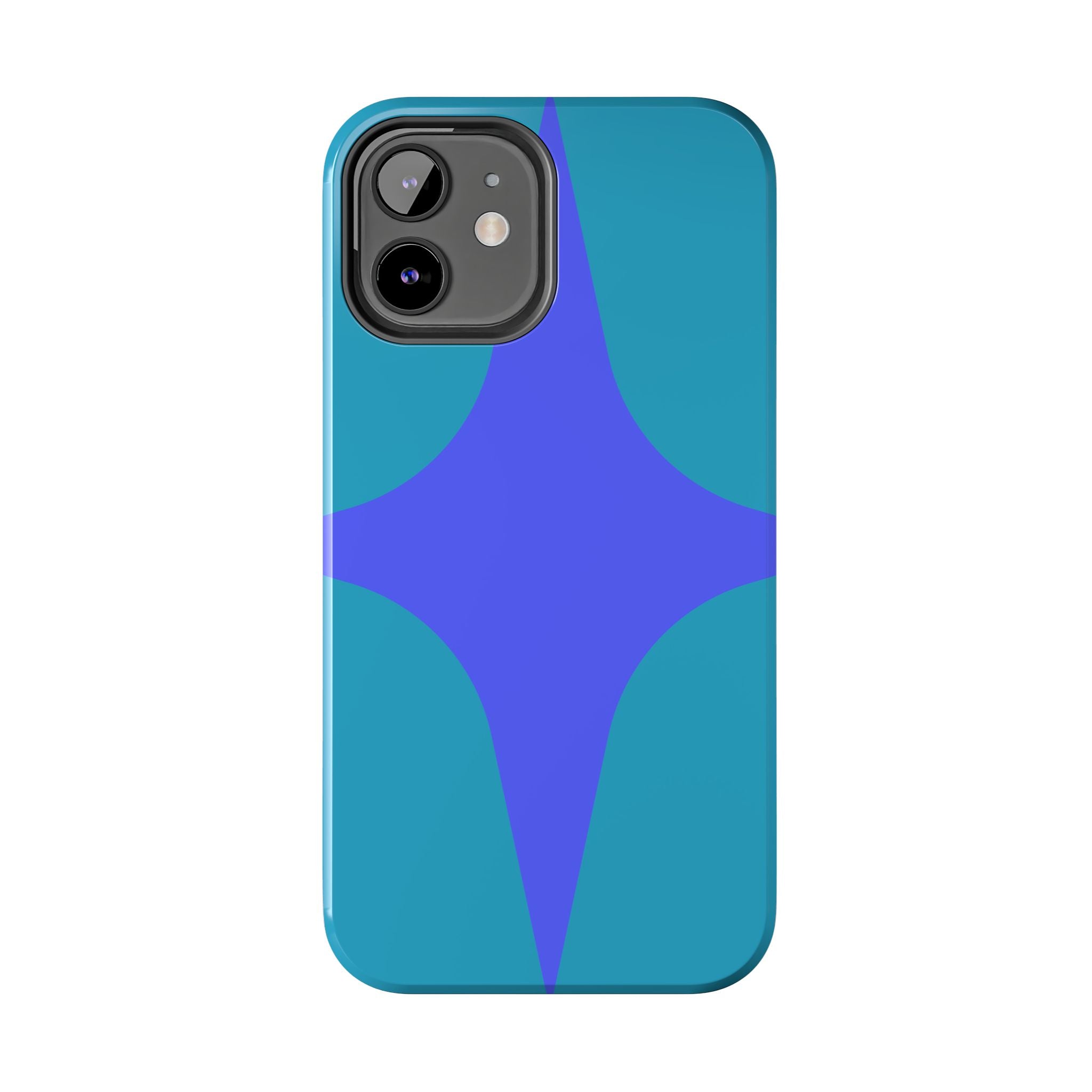 Teal & Indigo Starburst Tough Phone Case — Durable Protective Phone Case