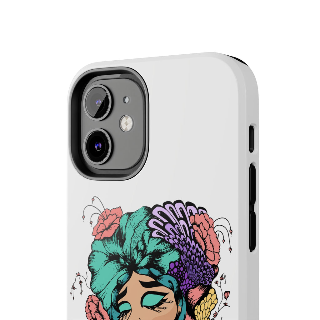 Tough Phone Case — Floral Pop Art Portrait Protective Cover