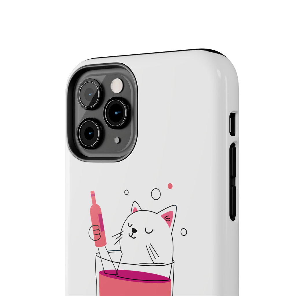 Cat Wine Phone Case — Cute Cat in Wine Glass Protective Case