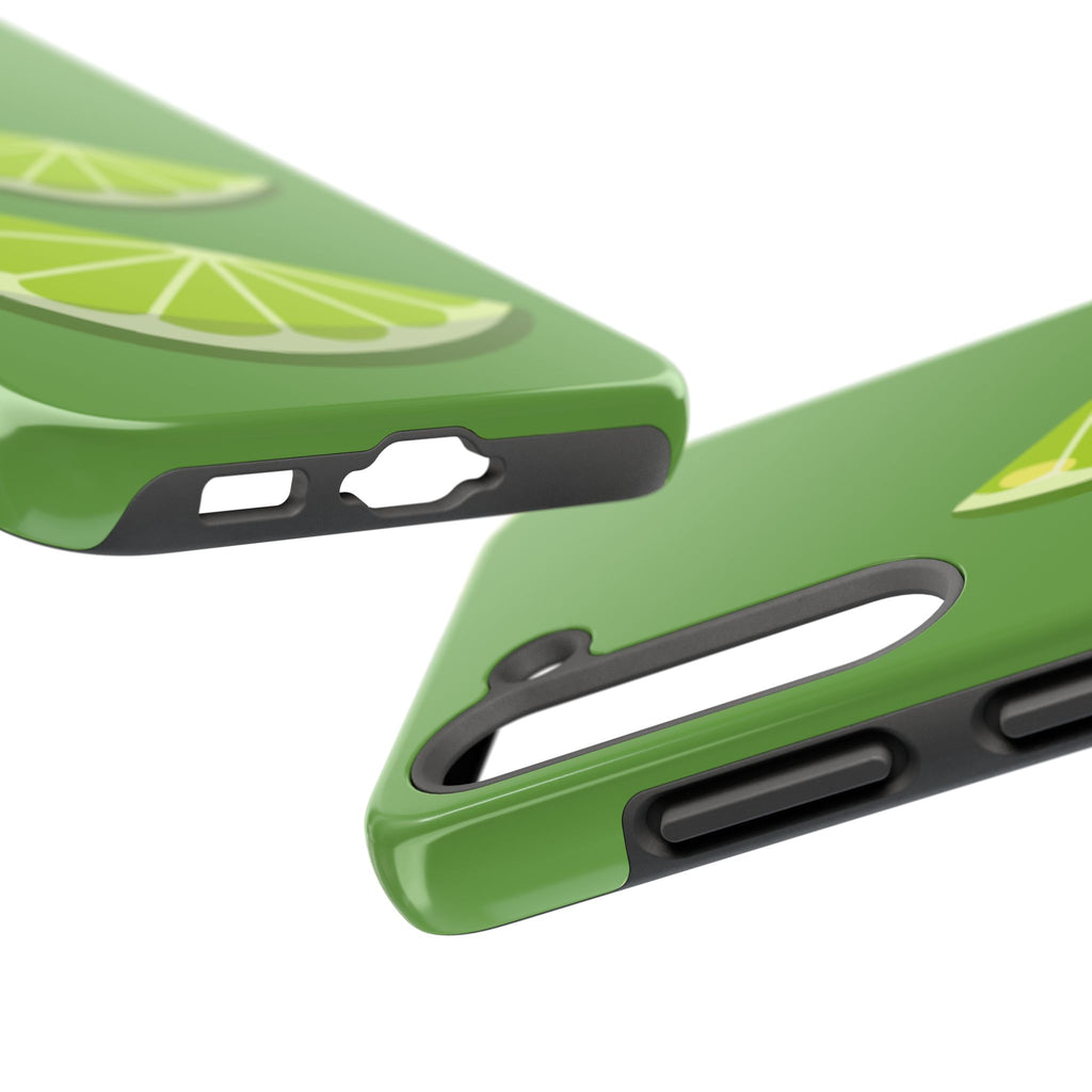 Lime Slice Tough Phone Case — Bright Green Citrus Protective Cover