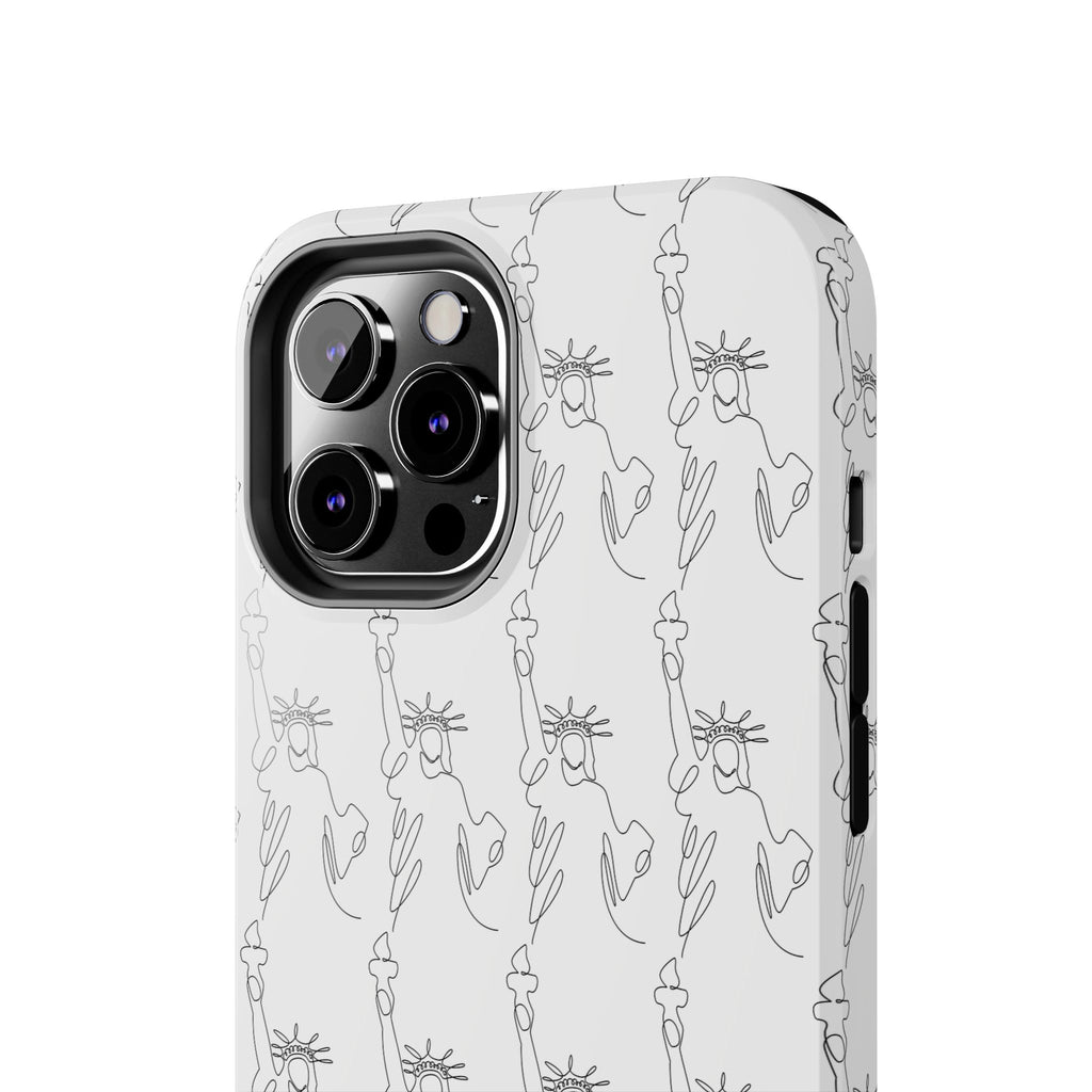 Statue of Liberty Sketch Tough Phone Case — Minimal Patriotic iPhone Cover