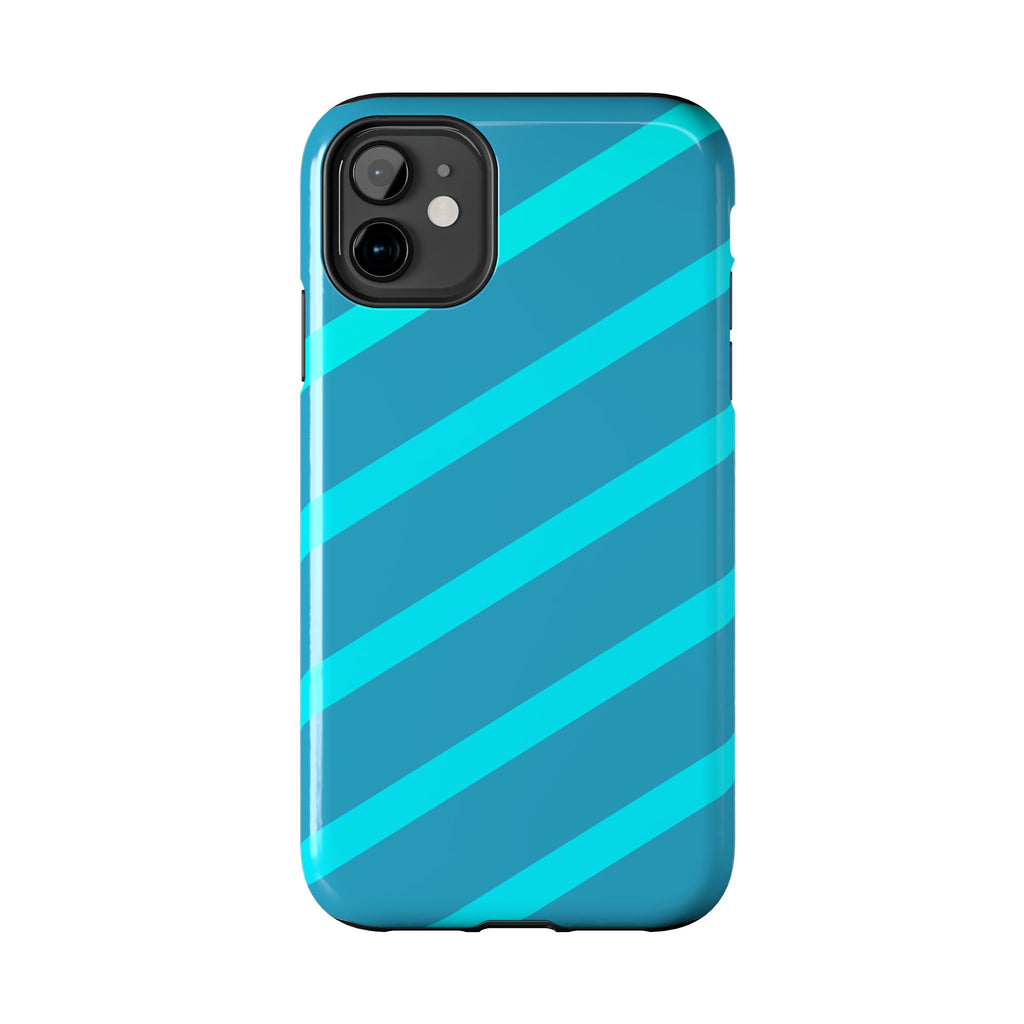 Tough Phone Case — Blue Diagonal Stripe Shockproof Cover