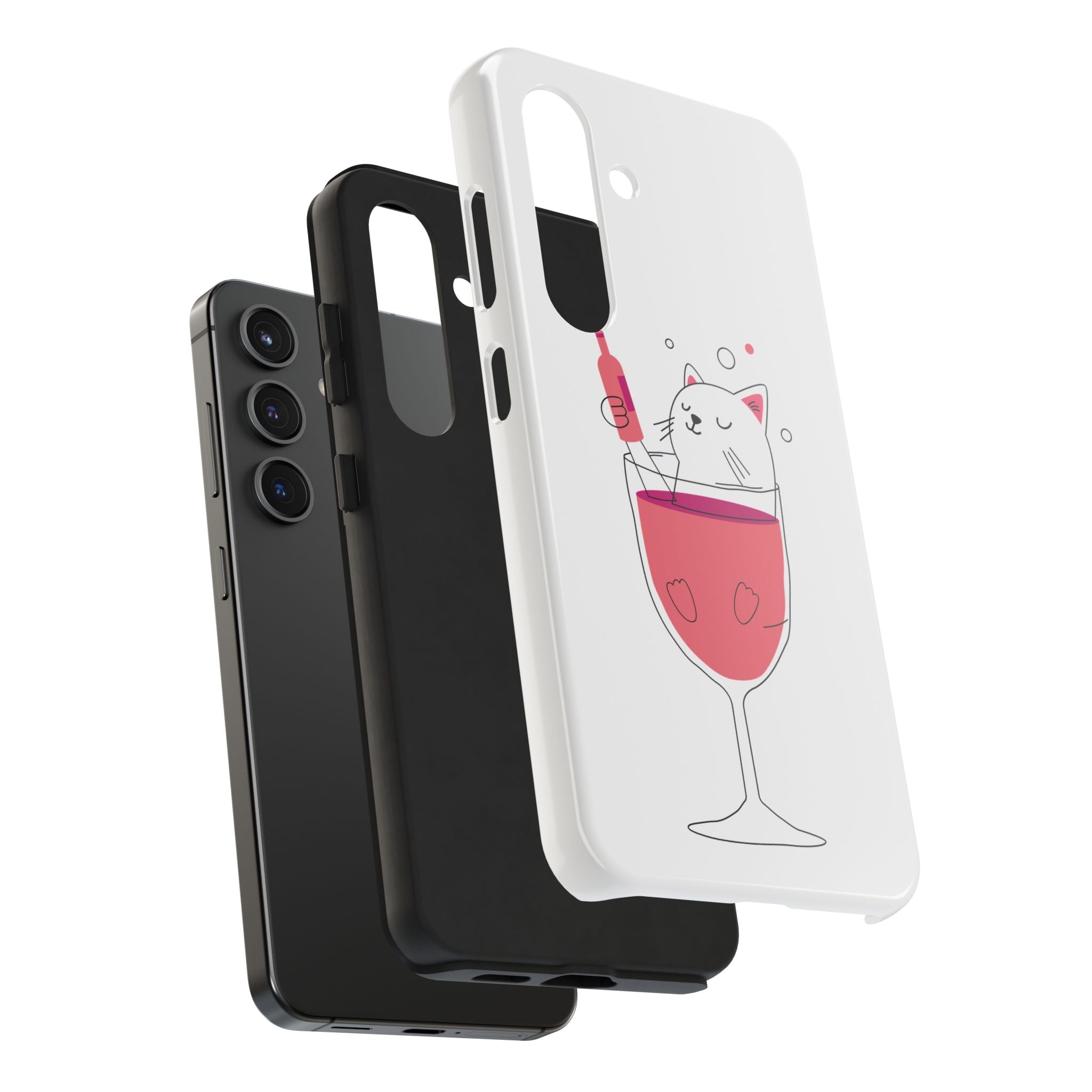 Cat Wine Phone Case — Cute Cat in Wine Glass Protective Case