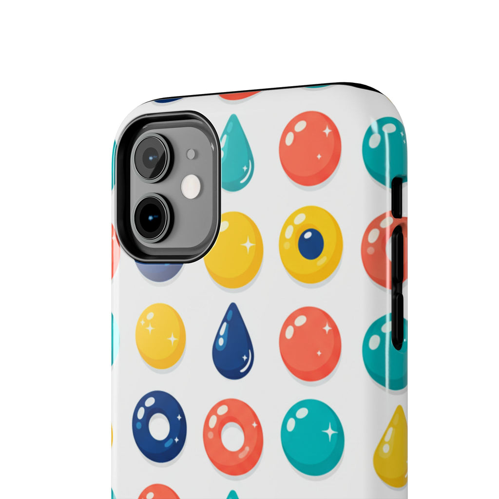 Colorful Candy Dot Tough Phone Case — Bright Retro Polka Drop Design