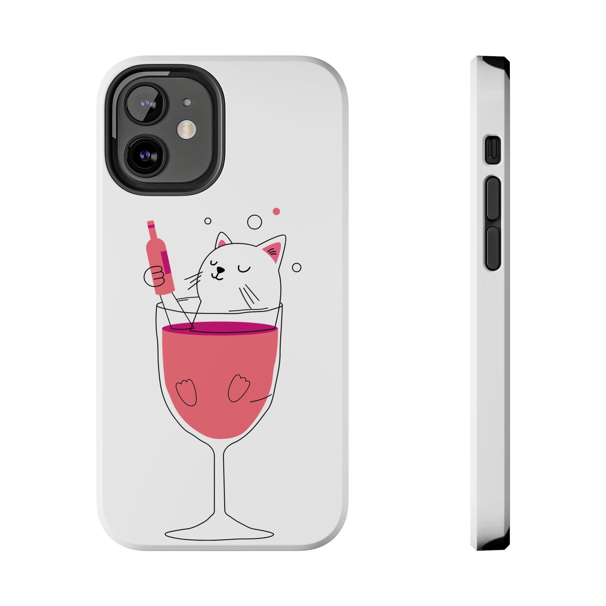 Cat Wine Phone Case — Cute Cat in Wine Glass Protective Case