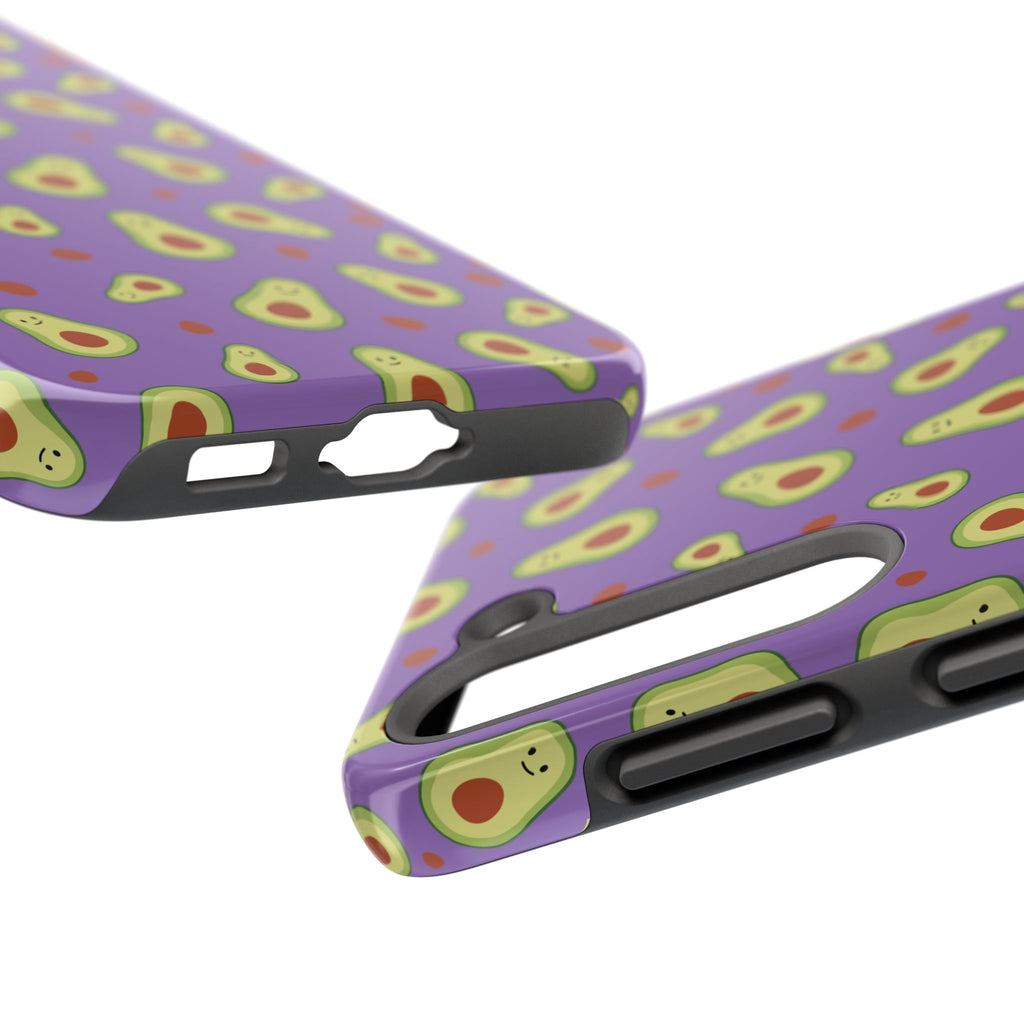 Avocado Pattern Tough Phone Case — Cute Purple Avocado Phone Cover