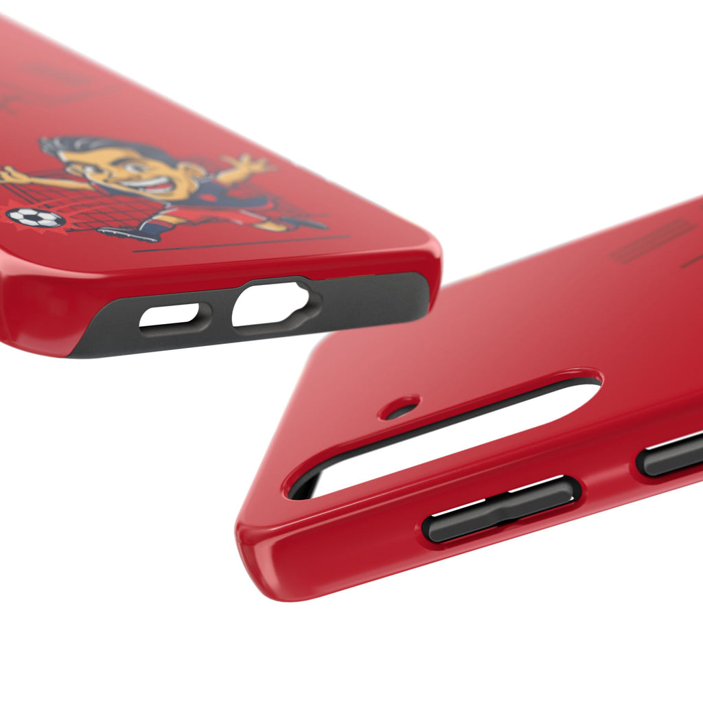 Phone Case — 'GOAL!!!' Cartoon Soccer Player Tough Protective Case