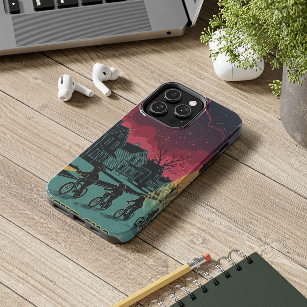 Tough Phone Case — Nostalgic Night Bike Ride Sky Design
