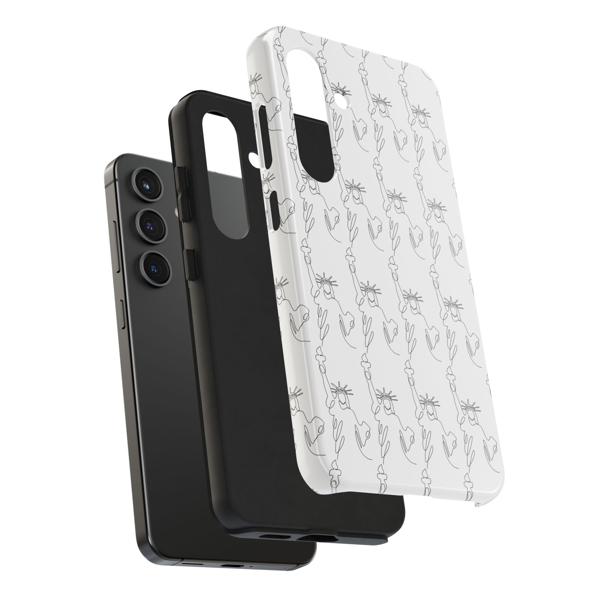 Statue of Liberty Sketch Tough Phone Case — Minimal Patriotic iPhone Cover