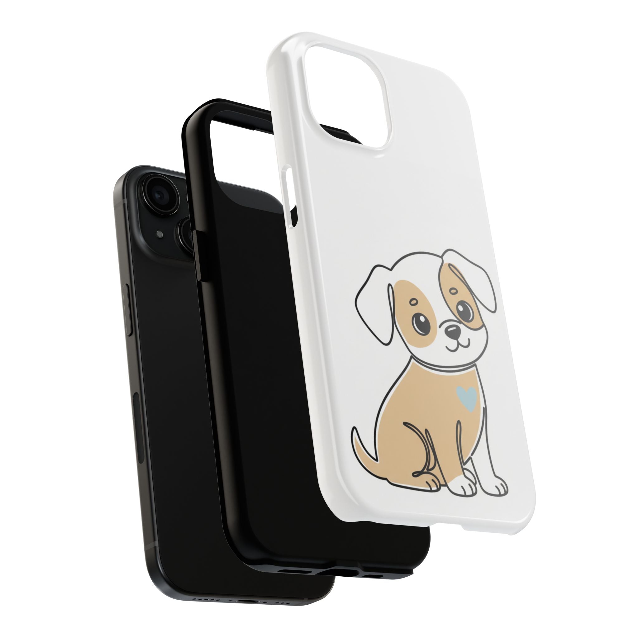 Cute Puppy Tough Phone Case – Cartoon Dog Protective Phone Cover
