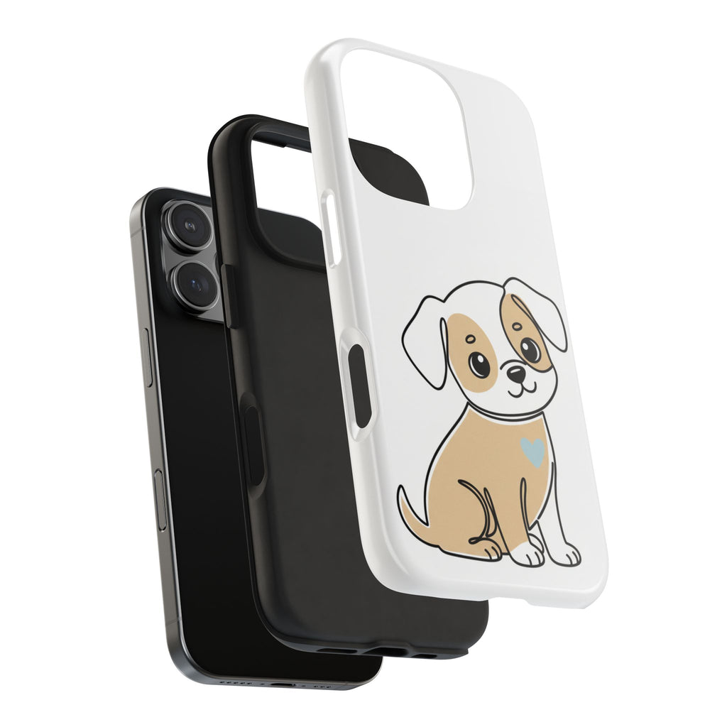 Cute Puppy Tough Phone Case – Cartoon Dog Protective Phone Cover