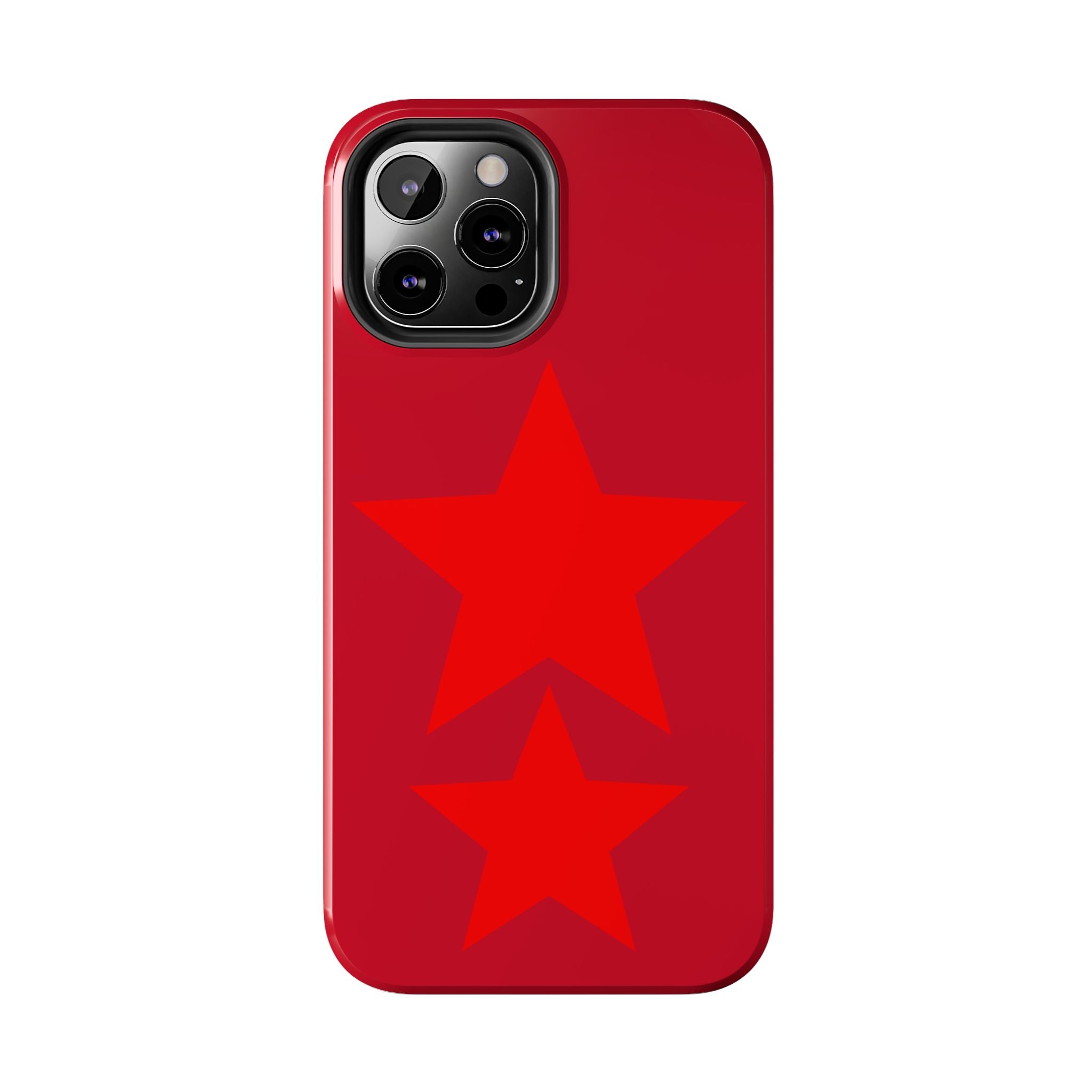 Red Star Tough Phone Case — Dual-Star Protective iPhone Cover