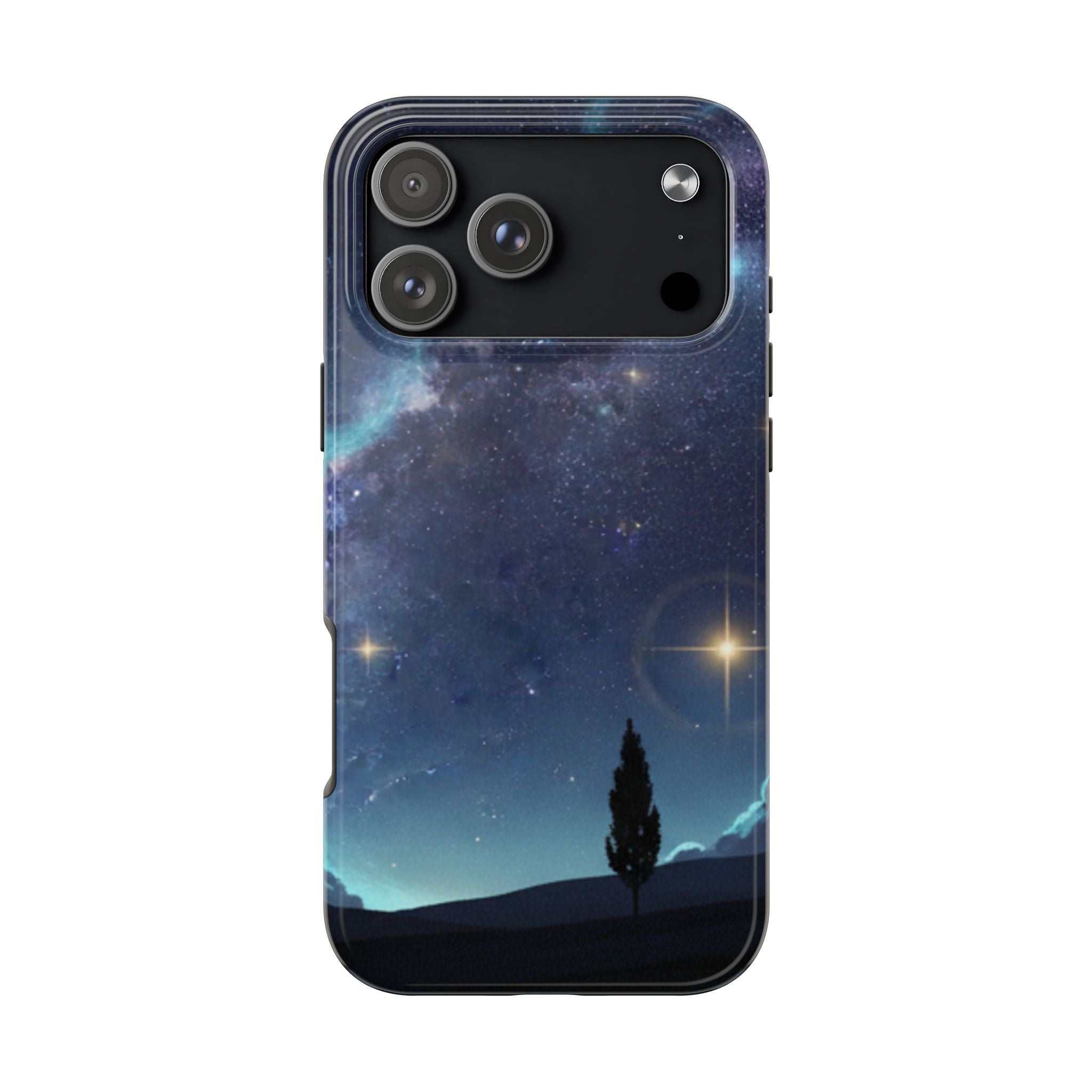 Galaxy Night Sky Tough Phone Case — Starry Landscape Protective Phone Cover