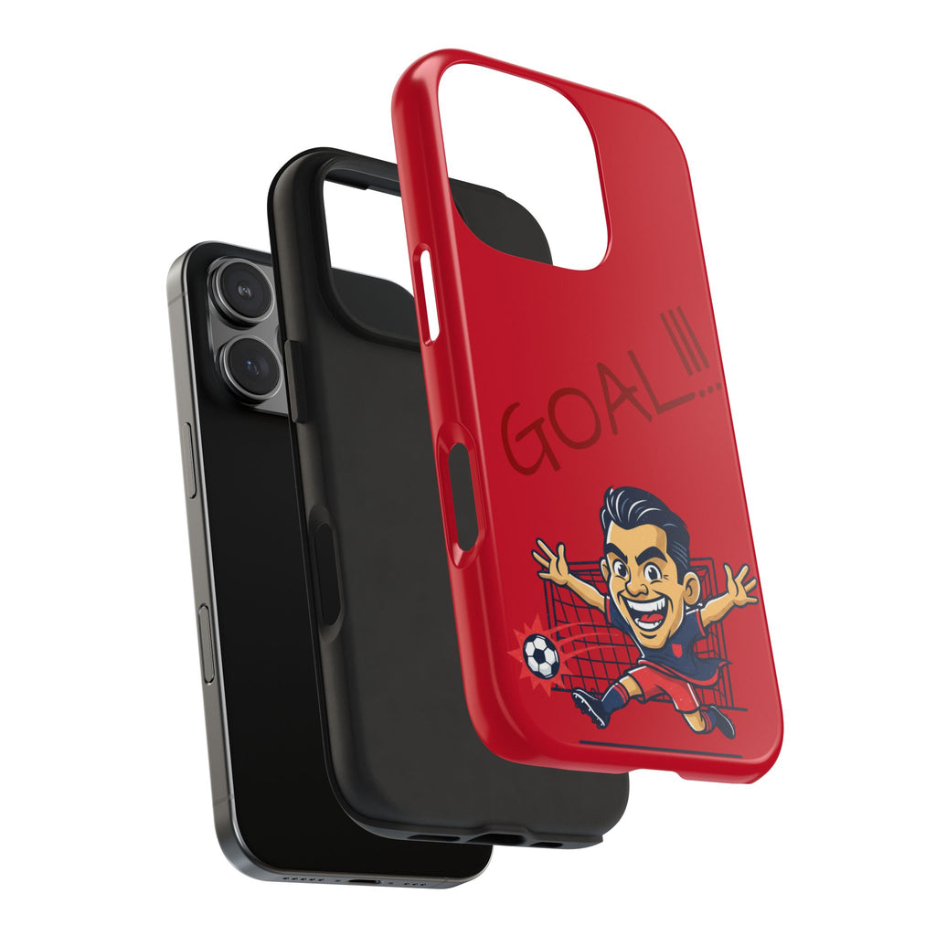 Phone Case — 'GOAL!!!' Cartoon Soccer Player Tough Protective Case