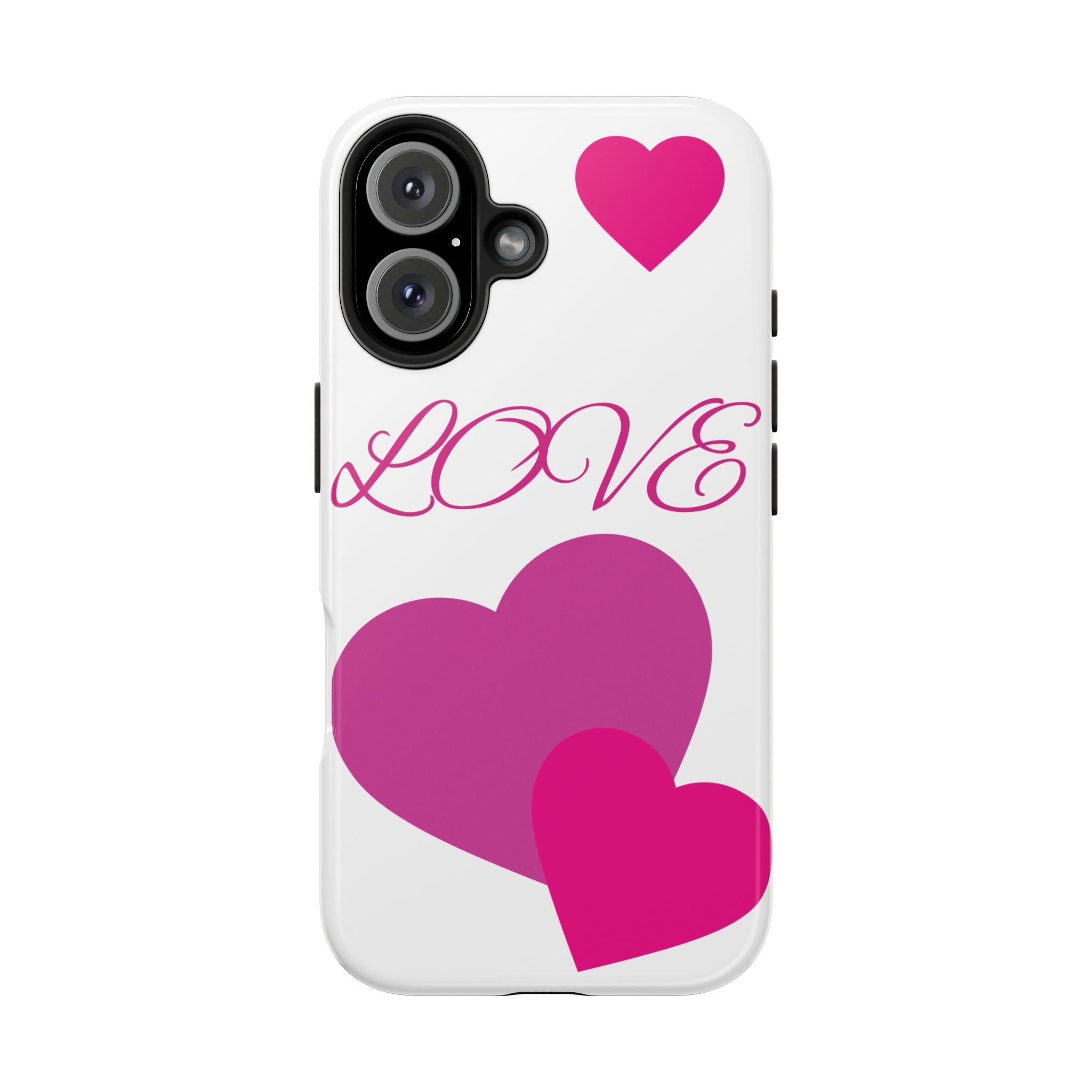 Love Heart Tough Phone Case — Pink Hearts Protective Phone Cover