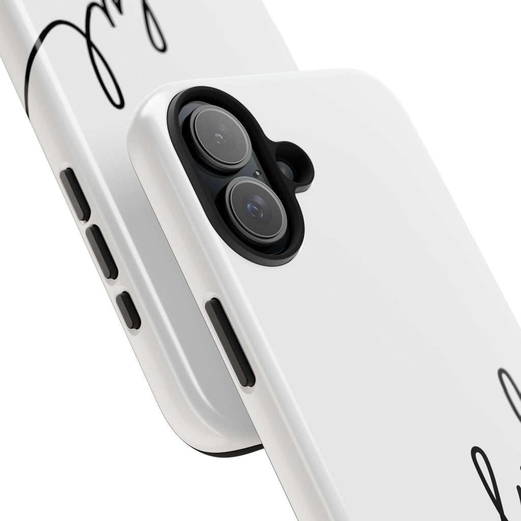 Joyful Tough Phone Case — Minimal Script Protective Phone Cover