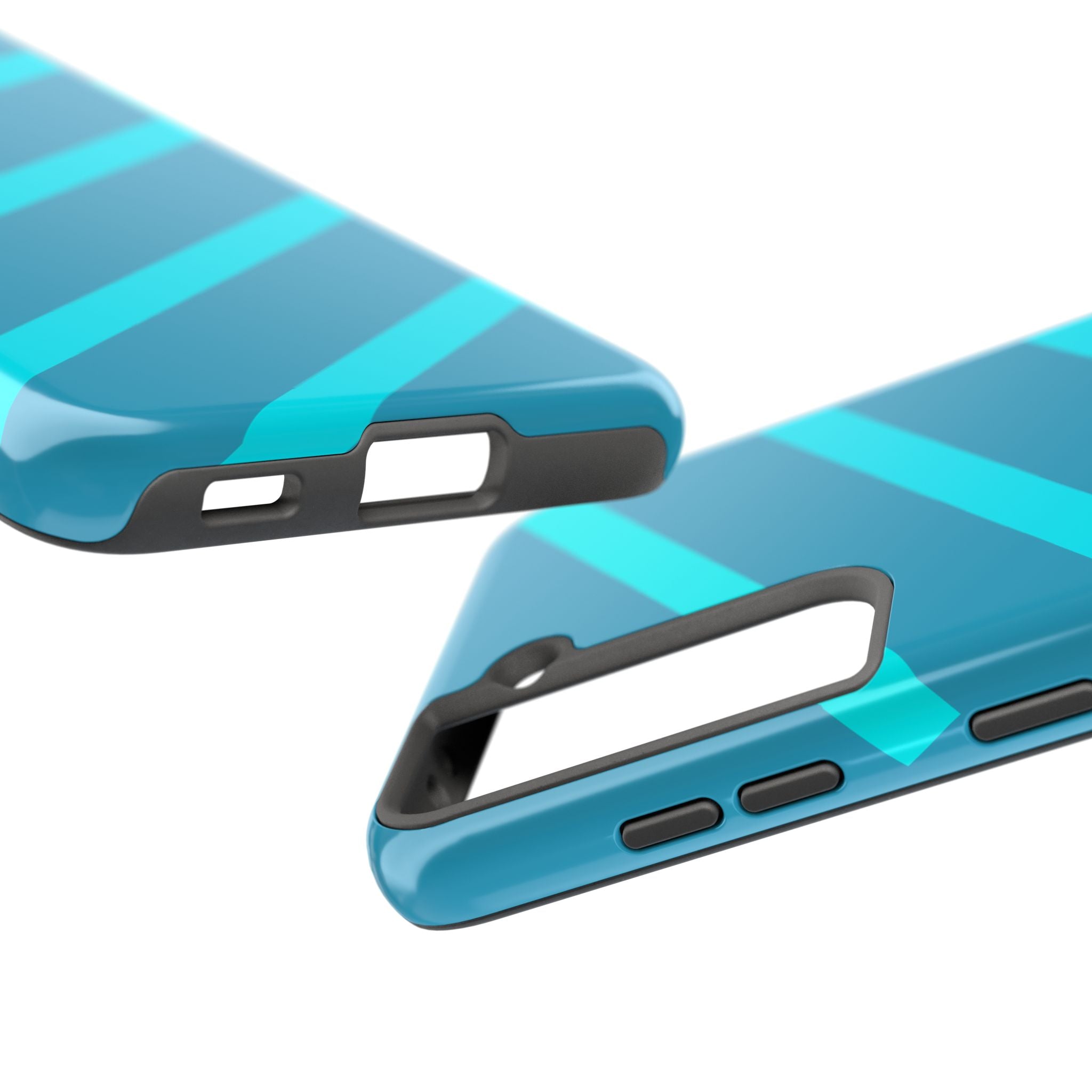 Tough Phone Case — Blue Diagonal Stripe Shockproof Cover