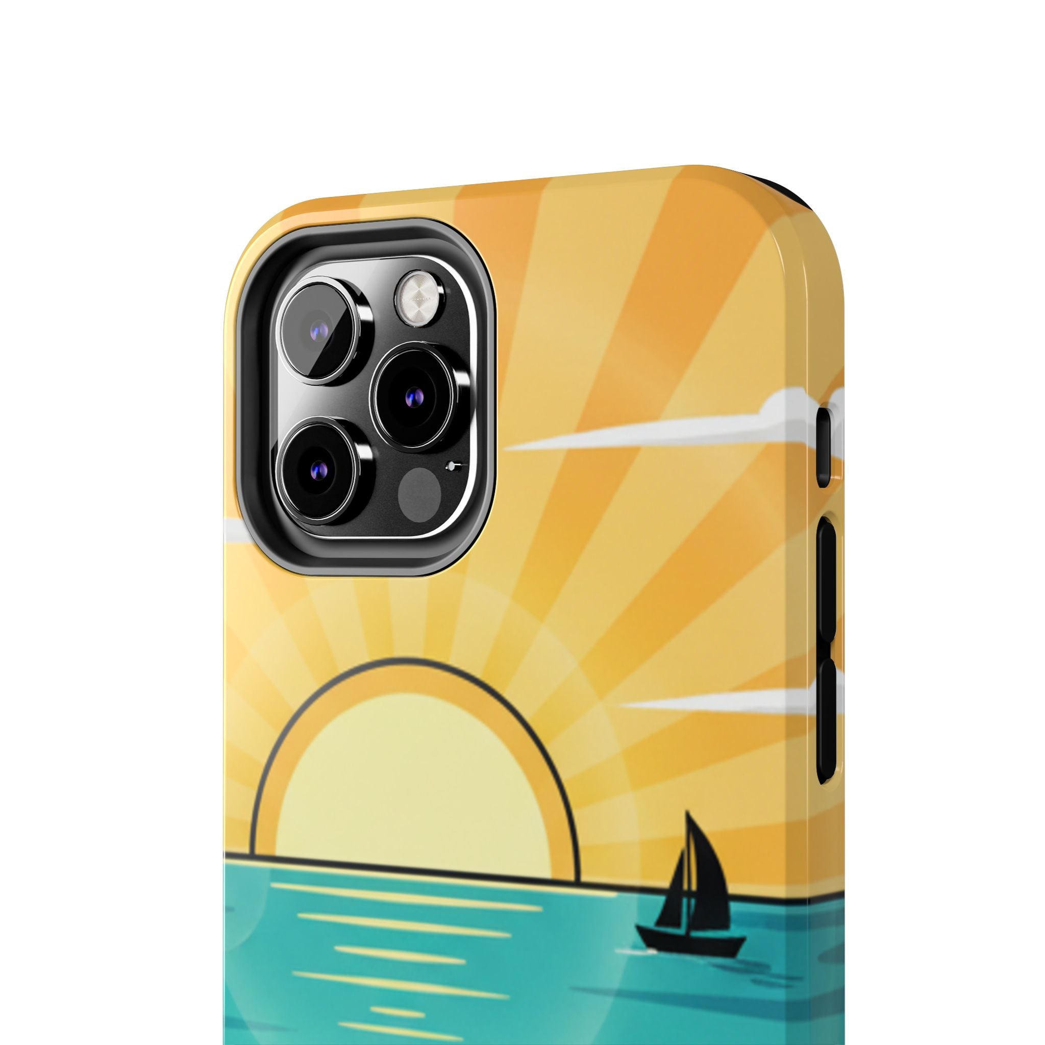 Tough Phone Case — Sunset Beach Sailboat Design