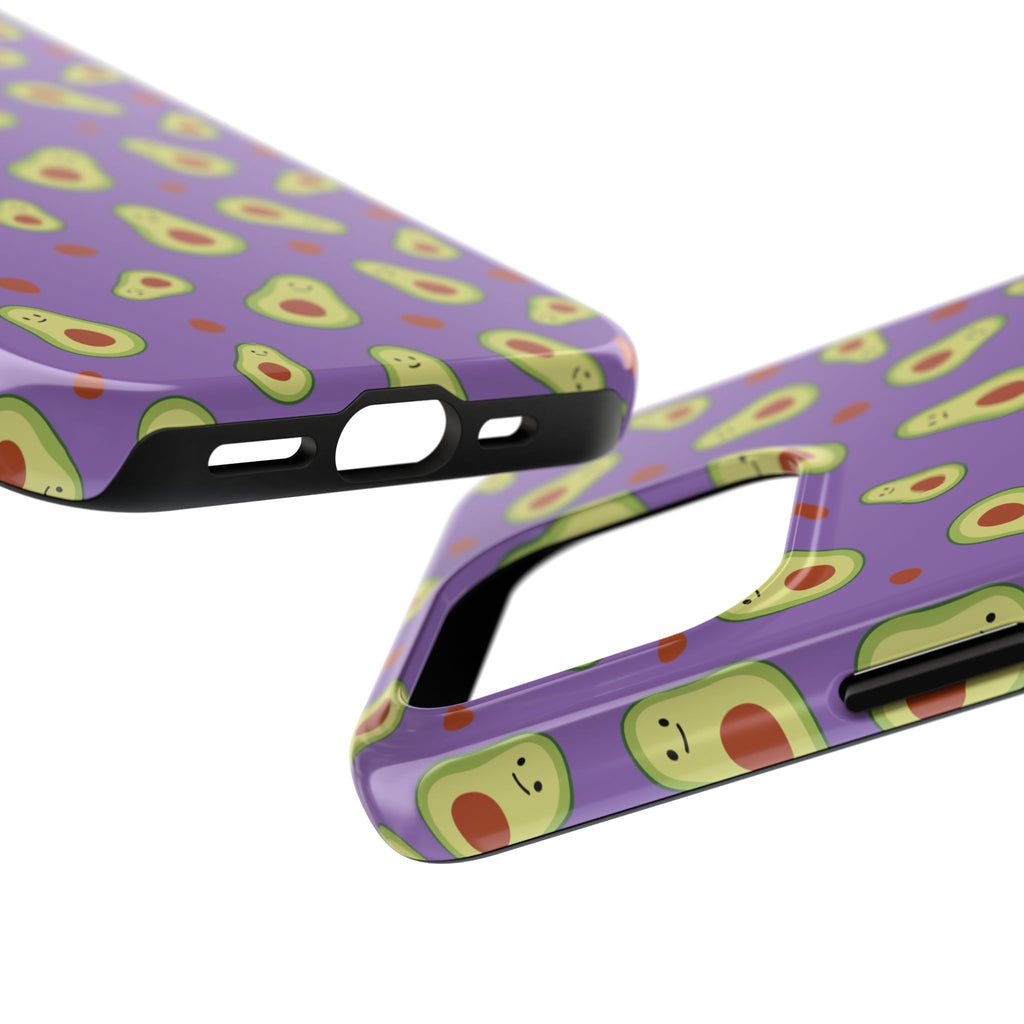 Avocado Pattern Tough Phone Case — Cute Purple Avocado Phone Cover