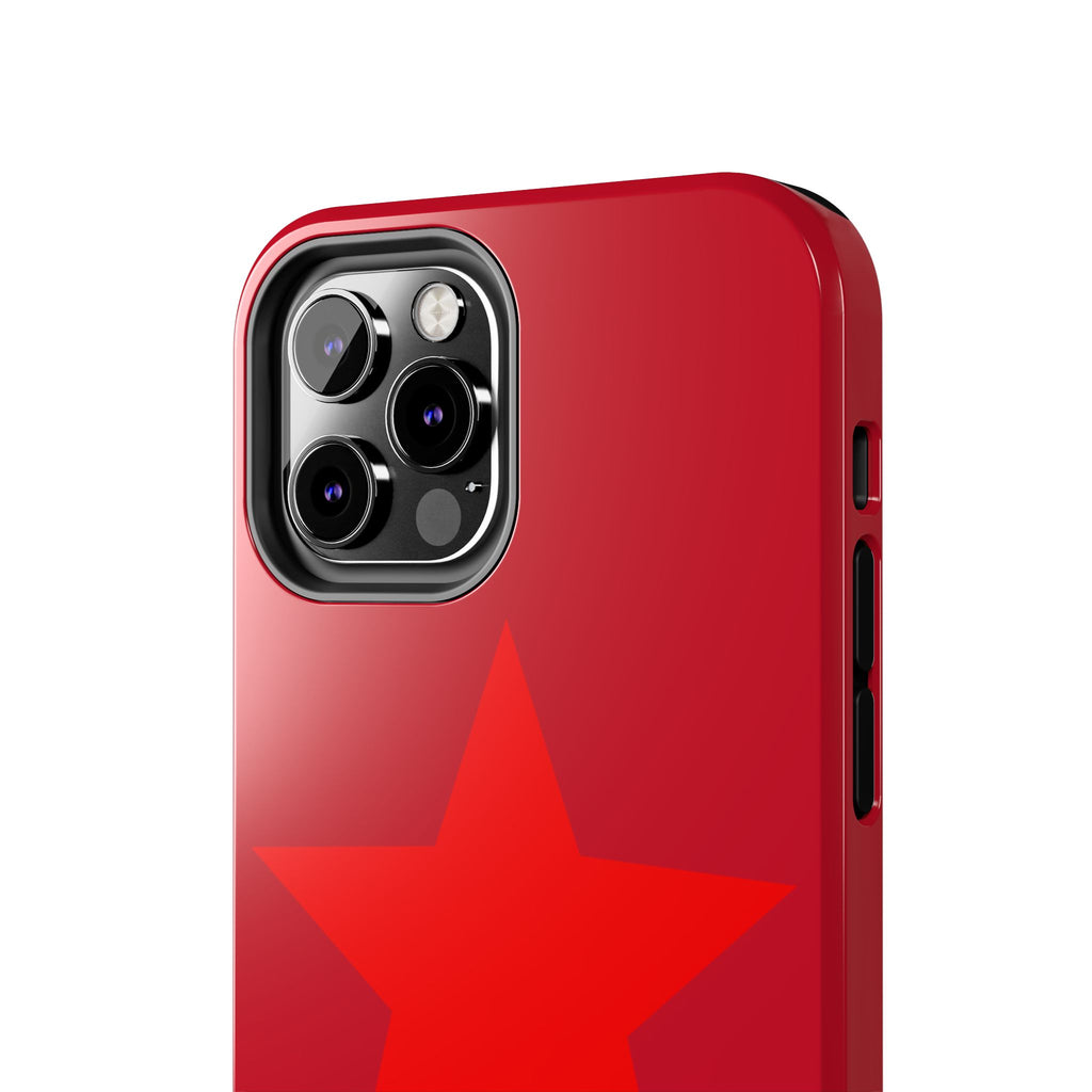 Red Star Tough Phone Case — Dual-Star Protective iPhone Cover