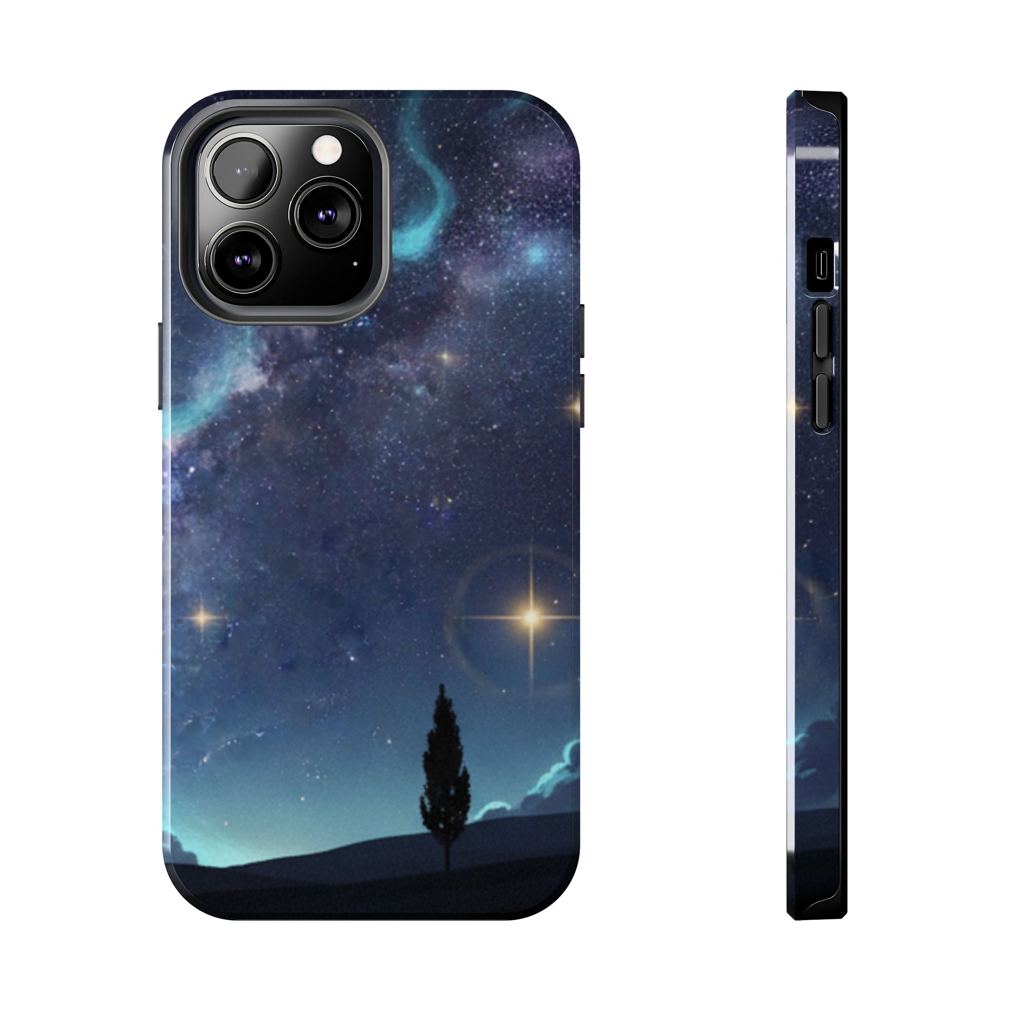 Galaxy Night Sky Tough Phone Case — Starry Landscape Protective Phone Cover